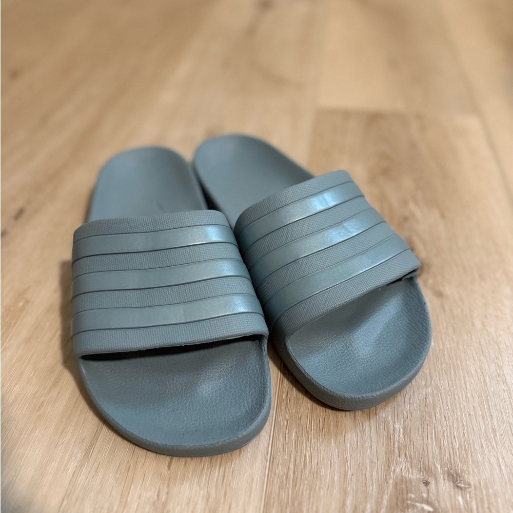 Gray Blue Adidas Slide Sandals 9